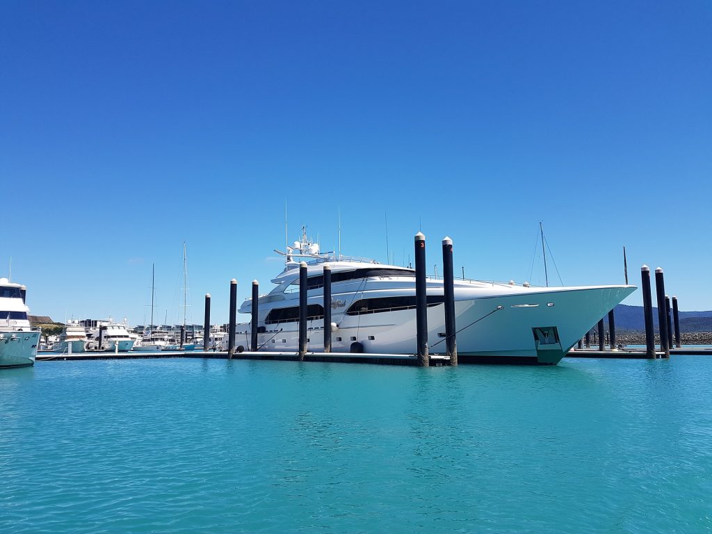 yacht in port